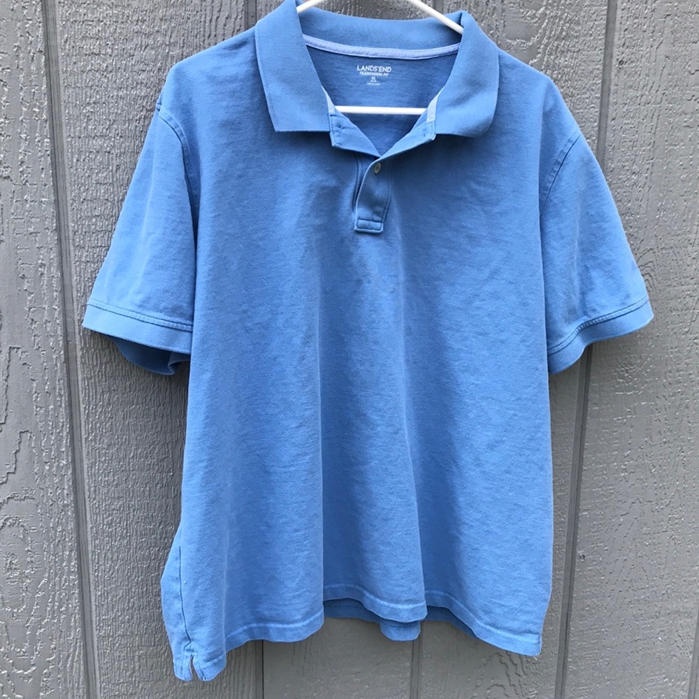 Blue Polo Shirt. Land’s End Traditional Fit  XL
